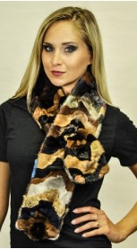 Mink fur scarf  "Colorful" - Created with mink fur remnants